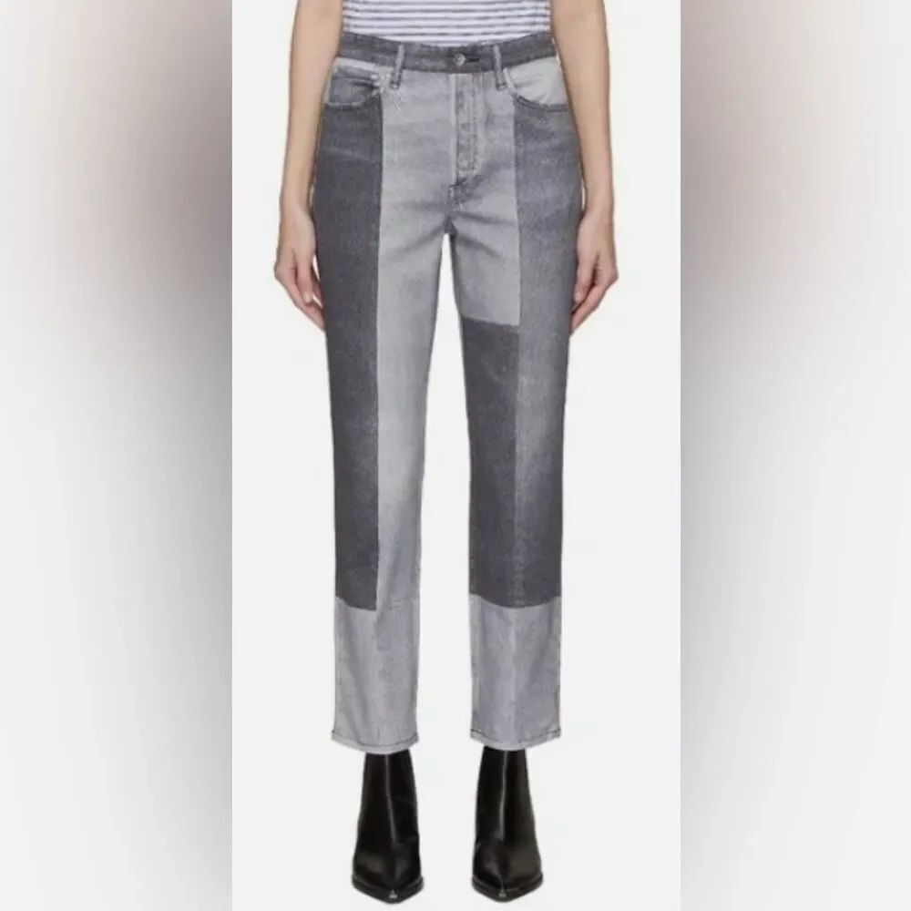 RAG & BONE Miramar Wren Slim Straight Bryon Greyscale Jeans Womens Size 28 $275